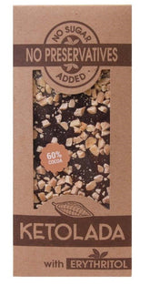 Cokelat dengan Kacang Almond Tanpa Tambahan Gula 100 g - KETOLADA